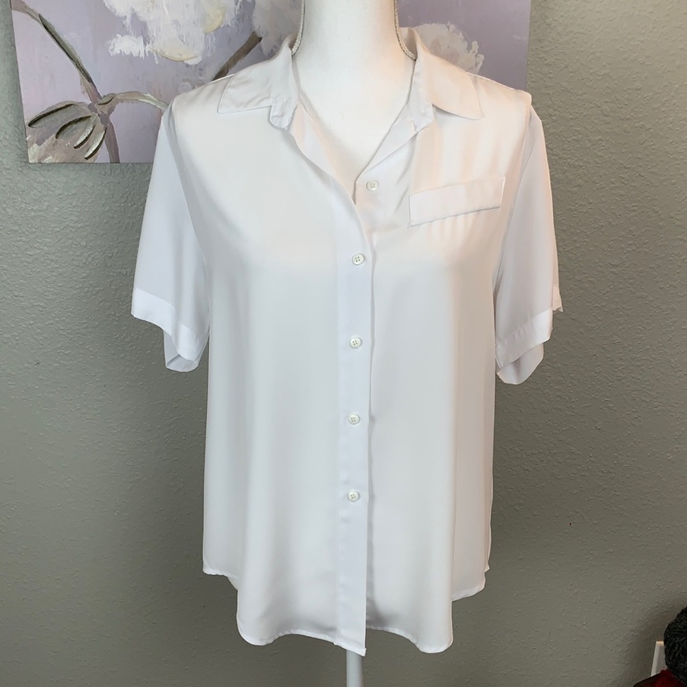 White button down blouse